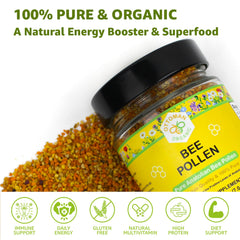 Close-up of pure bee pollen granules