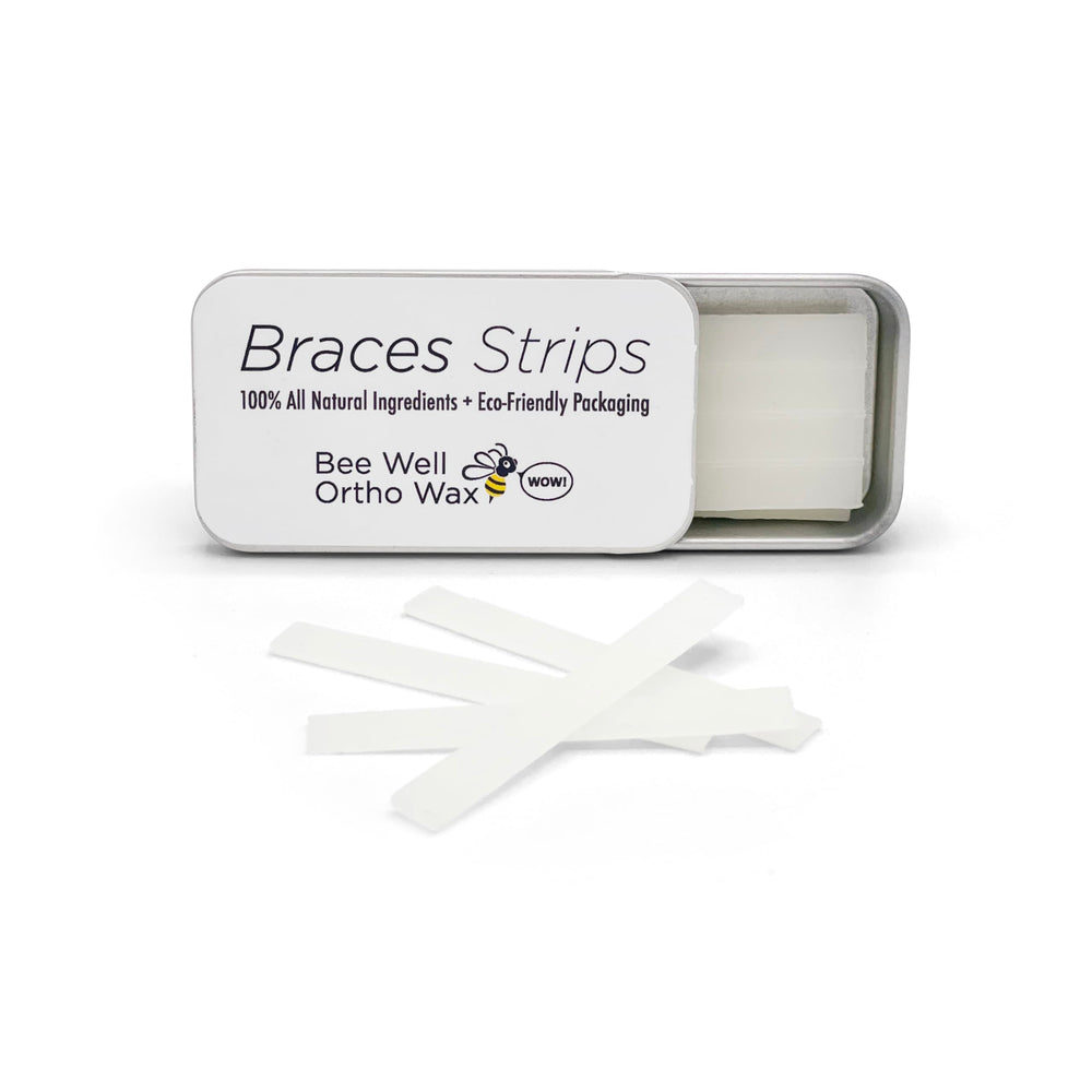 Packaging of Bee Well Orthodontic Wax in a recyclable tin (USA-made)