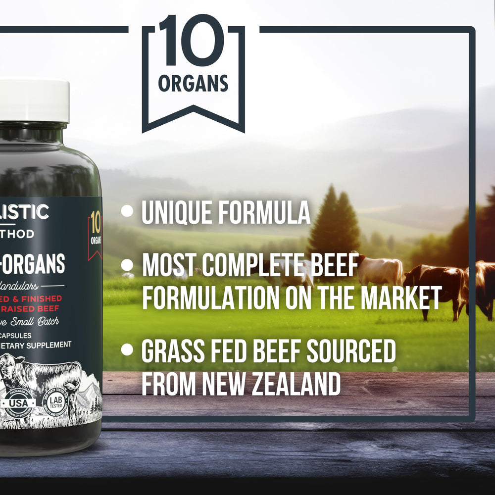 Graphic illustrating nose-to-tail organ blend nutrition