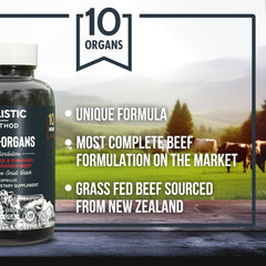 Graphic illustrating nose-to-tail organ blend nutrition