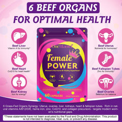 Packaging of beef organ supplement for women