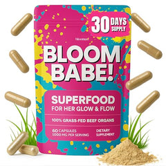 Bloom Babe Beef Organ Supplement for Women bottle with 60 capsules