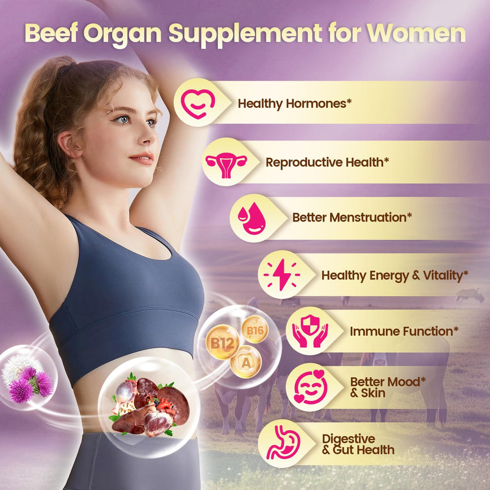 Graphic showing beef organ ingredients including liver and heart