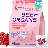 Bottle of 180 gummies beef organ supplement for women