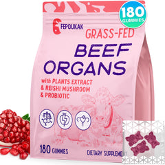 Bottle of 180 gummies beef organ supplement for women