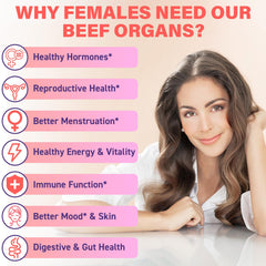 Close up of beef organ gummy ingredients for women's health