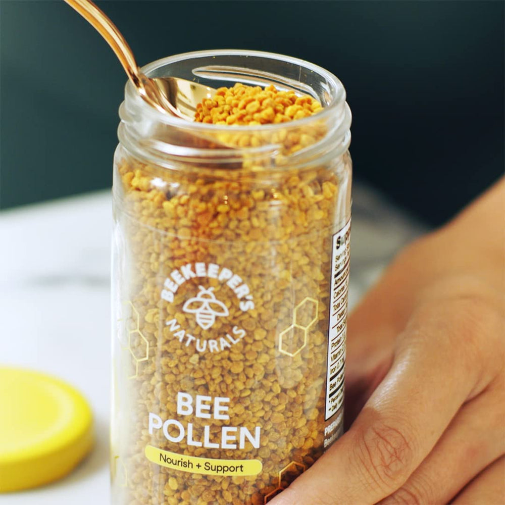 Allergen warning indicating pollen/bee product caution