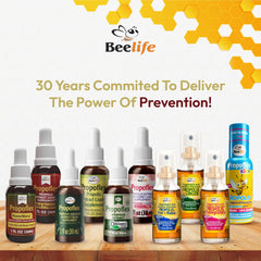 Kosher-certified label on Beelife Red Propolis packaging