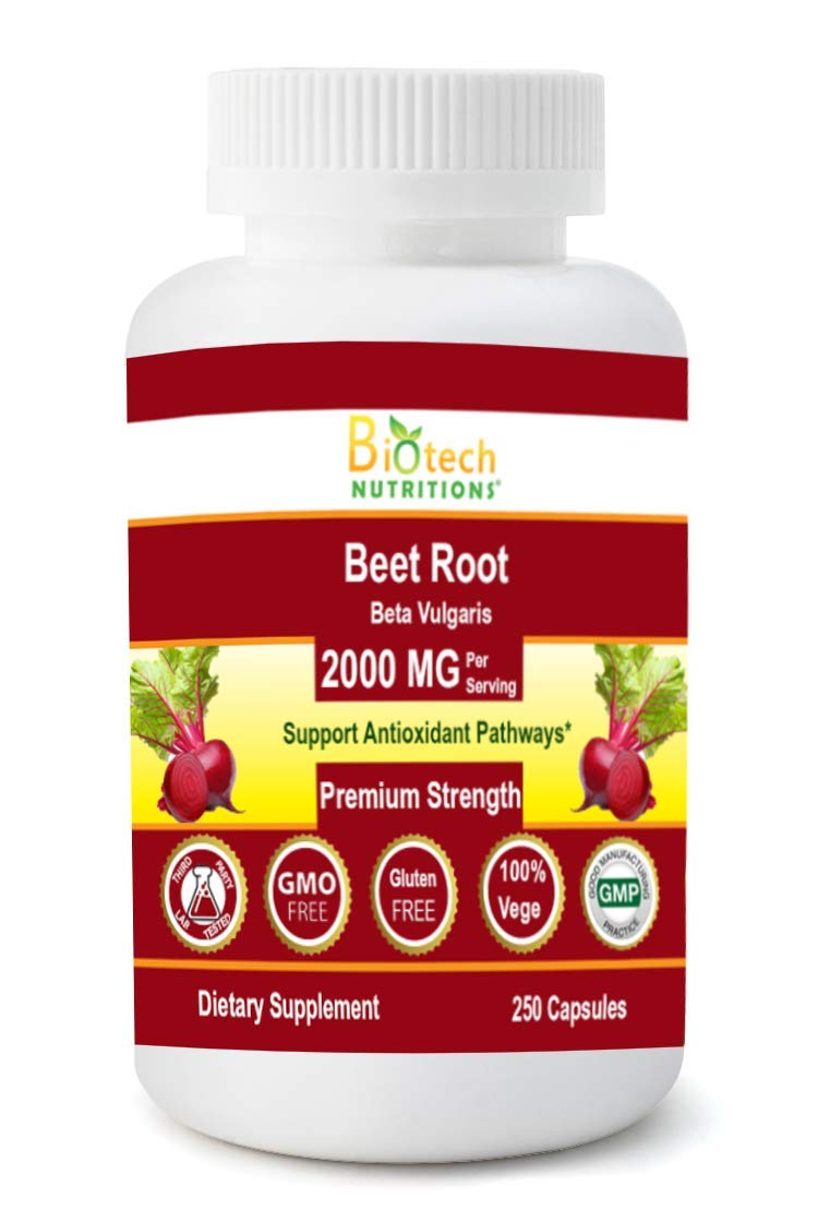 Biotech Nutritions Beet Root 2000 mg serving bottle front view