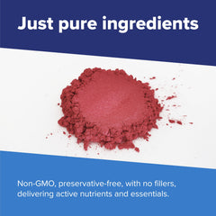 Nutrition information showing 6 g beet root and 1 g ACV per serving