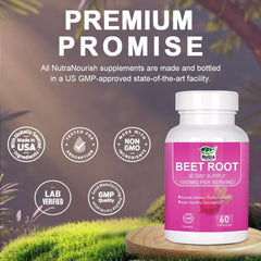 Close-up view of Beet Root Capsules 1300mg capsules