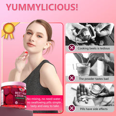 Peach-flavored Beet Root Gummies close-up