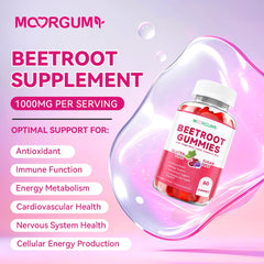 Graphic showing CoQ10, beet root powder and grape seed extract ingredients