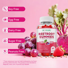 Front packaging view of beetroot gummies bottle