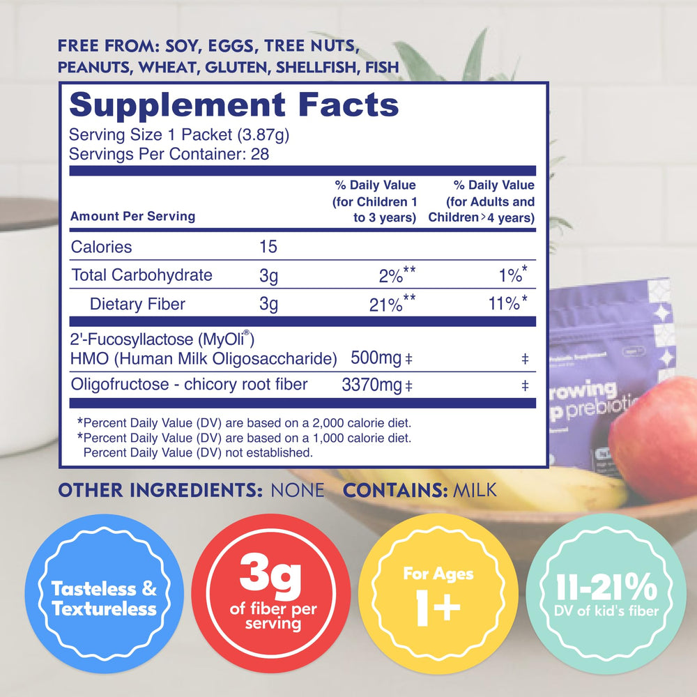 Boxed 28-Pack prebiotic powder with scoop