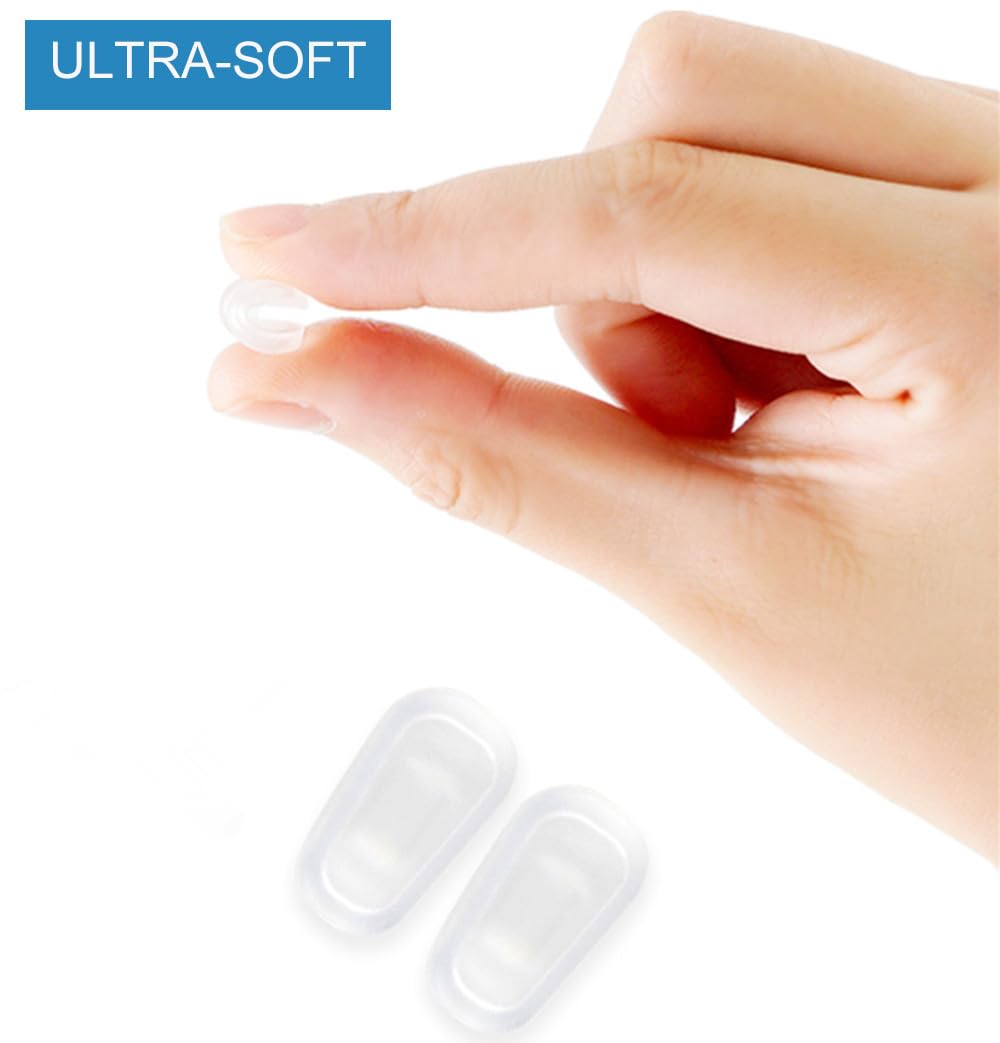 Nose pad covers installed on glasses showing no marks