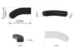 Plug-in eyeglass nose pads – black, anti-slip, 15x7.5mm