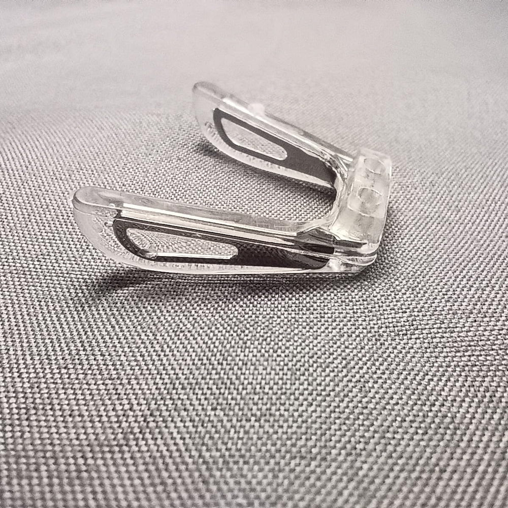 Anti-slip nose pads on glasses frame showing secure fit