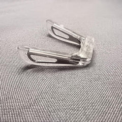 Anti-slip nose pads on glasses frame showing secure fit