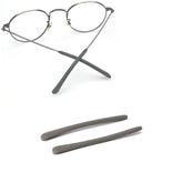 BEHLINE soft silicone temple tips on gray metal eyeglasses