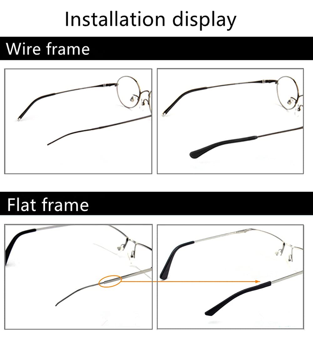 Packaging showing 1 pair of silicone eyeglass end tips