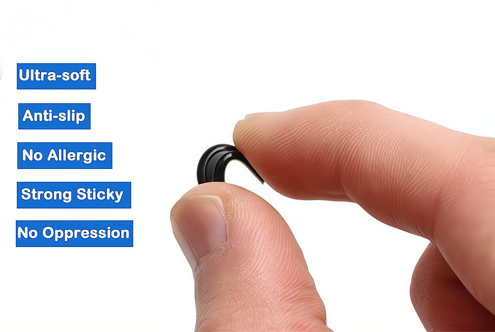 Close-up of soft silicone D-shape nose pad – black