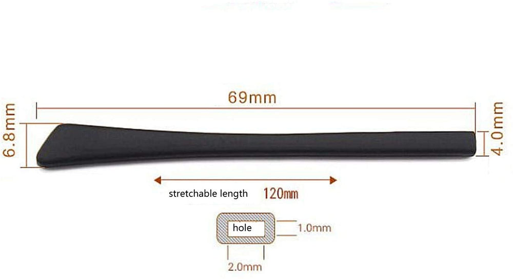 Soft silicone anti-slip ear pad for flat eyeglass temples front view