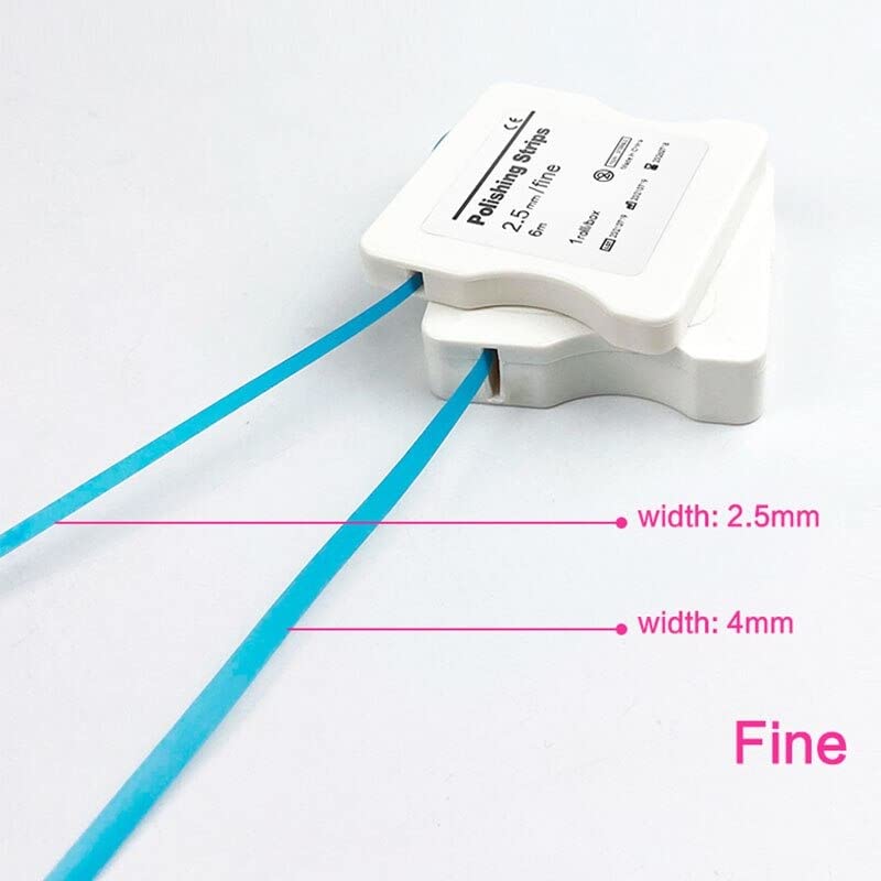 Fine 2.5mm dental polishing strip designed for interdental spaces