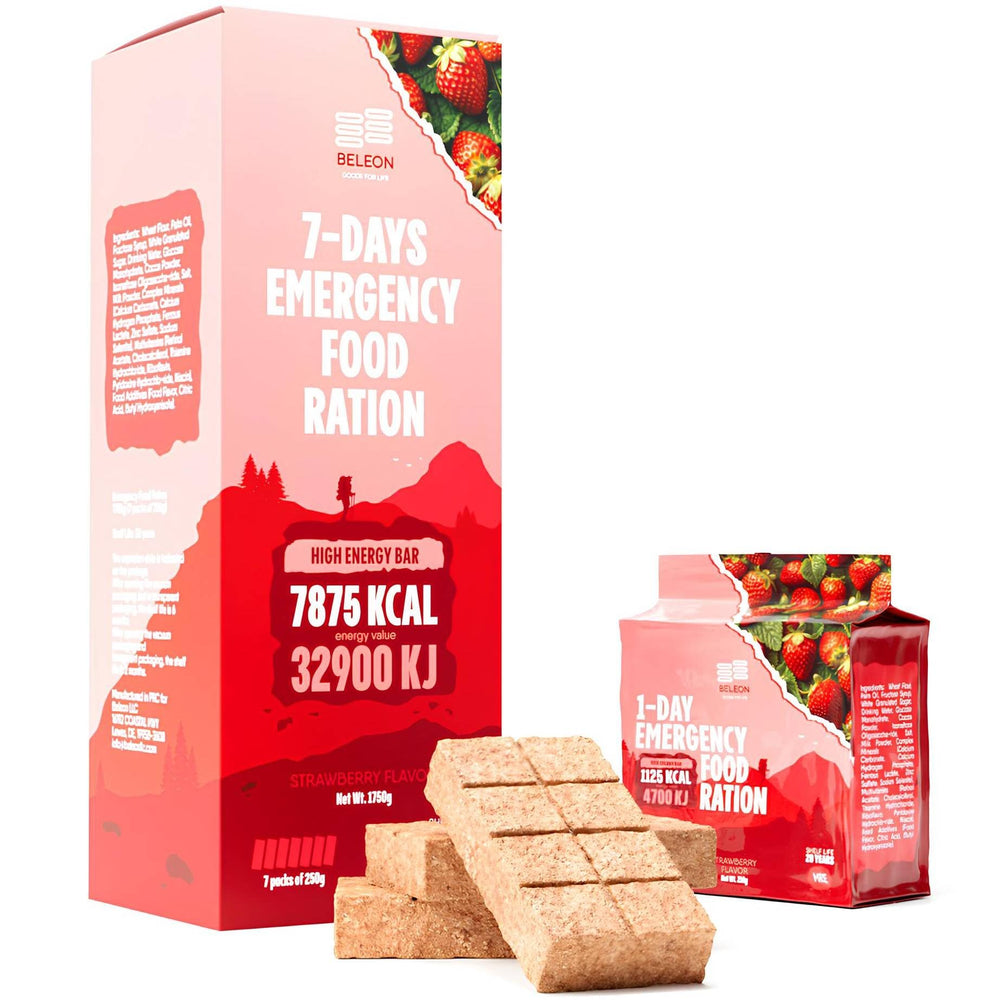 Beleon Emergency Food Packaging shows long shelf life and ready-to-eat energy.
