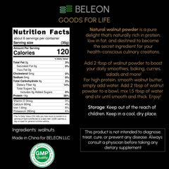 Beleon Walnut Protein Powder featured in a smoothie or shake for nutrition.