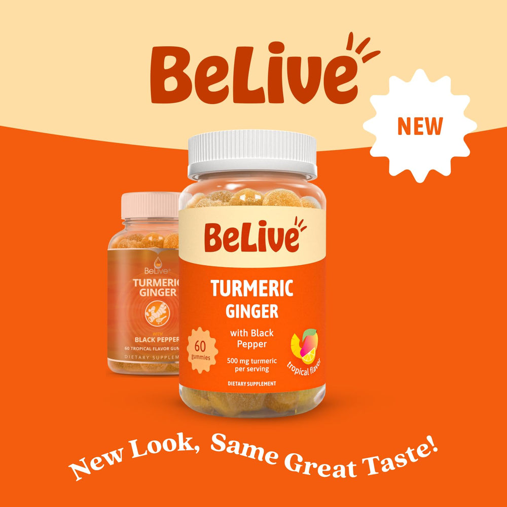 BeLive Turmeric Curcumin ingredients: turmeric, ginger, black pepper
