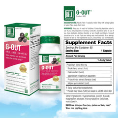 Packaging and labels of Bell G-Out Uric Acid Cleanse 2-Pack