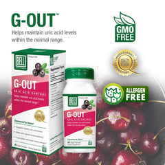 Vegan and non-GMO Bell G-Out Uric Acid Cleanse packaging