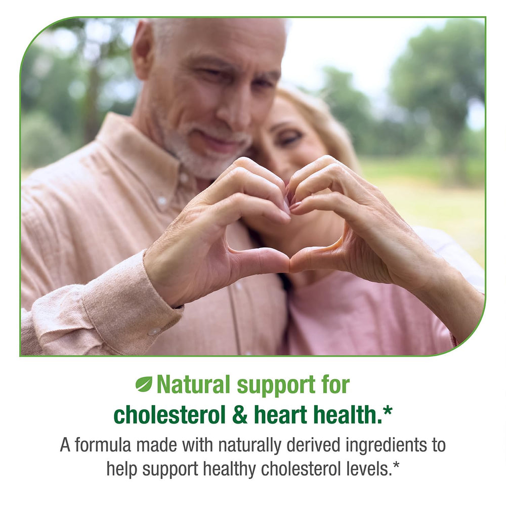 Heart health and cholesterol balance concept graphic