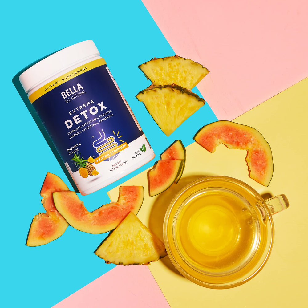 Serving scoop with pineapple detox powder