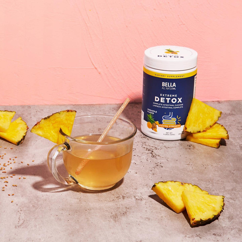 Product packaging and branding of Bella Detox Powder Pineapple