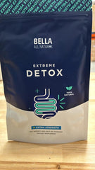 Bella All Natural Extreme Detox Tea brewing shows aromatic herbs for a soothing beverage ritual.