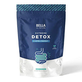 Bella All Natural Extreme Detox Tea packaging showcases herbal blend for daily cleansing rituals.