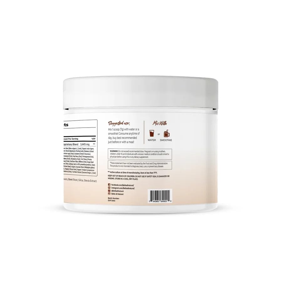 Lifestyle shot of Bella All Natural Ganoderma on a countertop