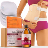 BELMAK 8-piece castor oil pack kit packaging