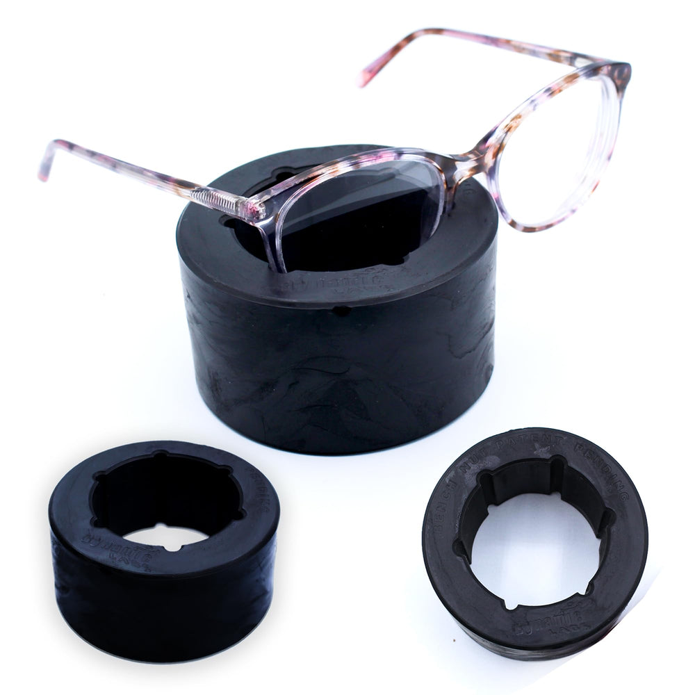 Portable optical bench nut for eyewear frame repair