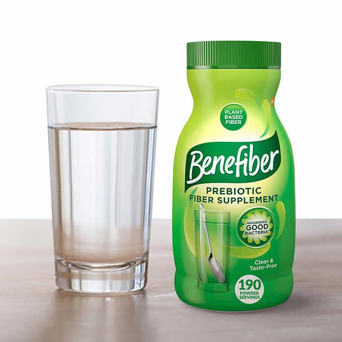 Close-up of Benefiber sugar-free fiber powder dissolving in drink