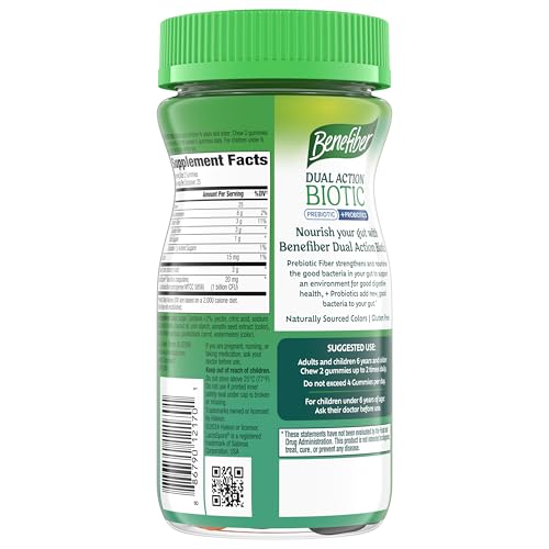 Close-up of Benefiber probiotic gummy for digestive health