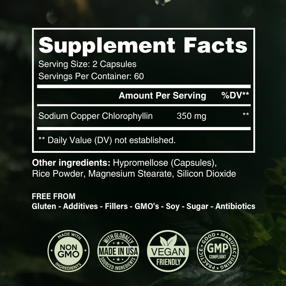 Benevolent Nourishment label zoom emphasizes USA-made purity and GMP standards.