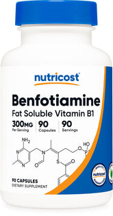Nutricost Benfotiamine 300mg bottle – front view