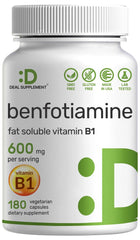 Benfotiamine 600mg per serving bottle
