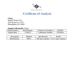 Manufactured and tested in the USA for Benfotiamine