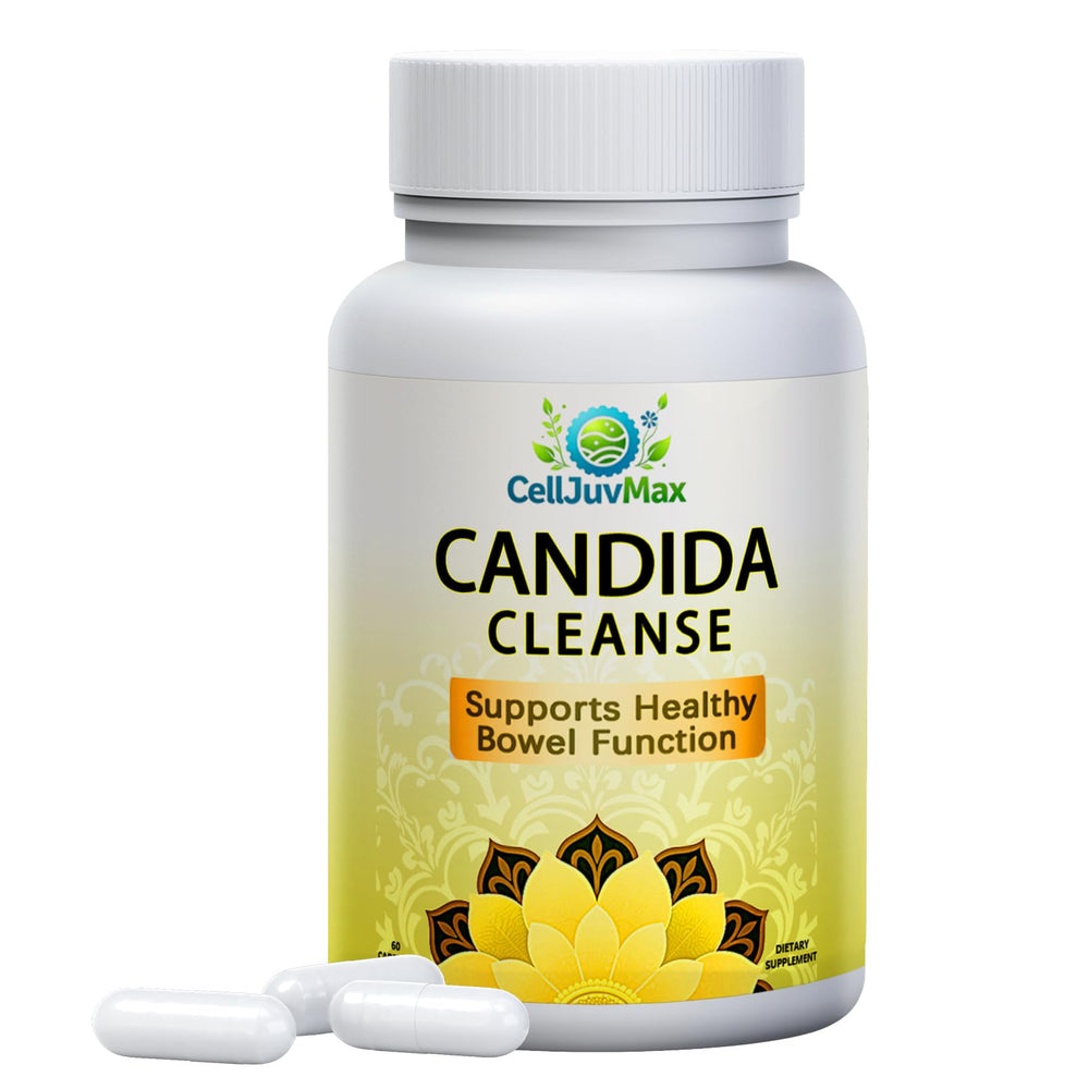 BENIX Candida Cleanse bottle closeup highlights herbal digestive support.