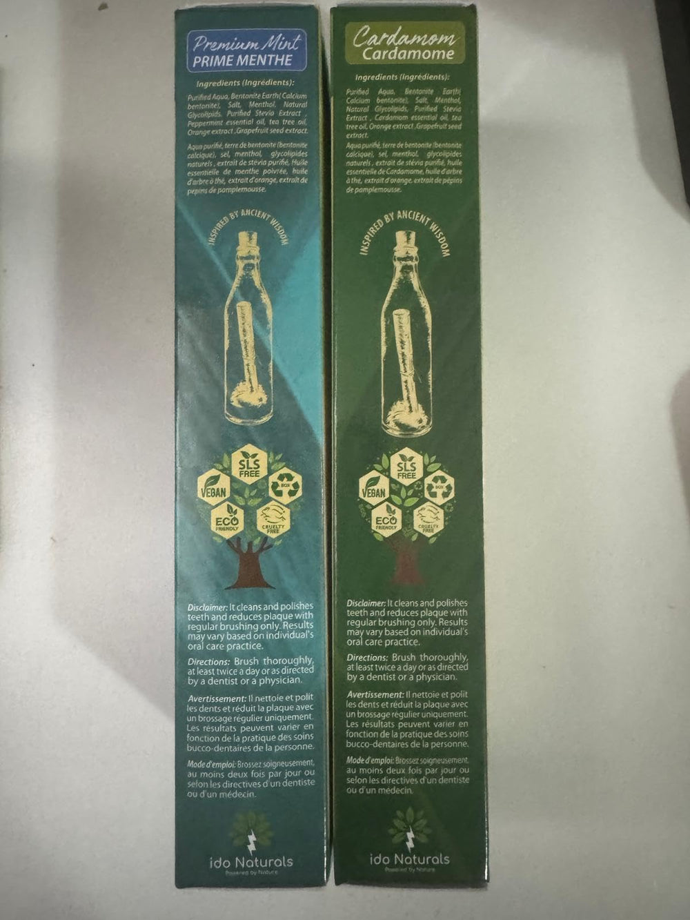 Close-up of Bentodent toothpaste packaging