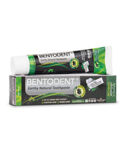 Bentodent travel-size packaging with toothpaste and cleaner
